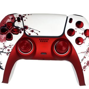 The "Crimson Bloom" Custom PS5 DualSense Controller (Bushido Edition)