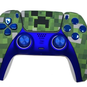 The "Pixel Creeper" Custom PS5 DualSense Controller (Cobalt Edition)